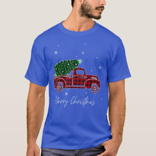 Frohe Weihnachts Buffalo Truck Tree Kariert für m T-Shirt
