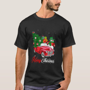 Frohe Weihnachts Buffalo Truck Tree Rote Karierte  T-Shirt