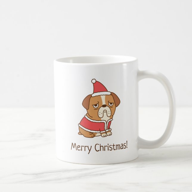 Frohe Weihnachts Bulldog Weihnachtskaffee Tasse (Rechts)