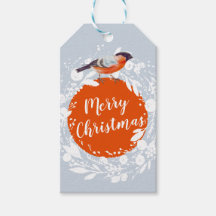 Frohe Weihnachts Bullfinch Bird Snowy Wreath Winte