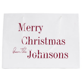 Frohe Weihnachts Burgundy Minimal Große Geschenktüte