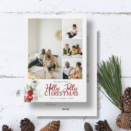 Frohe Weihnachts-Bürstenschrift 5 Foto Feiertagskarte