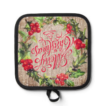 Frohe Weihnachts Callgraphy Holly Wreath Red Green
