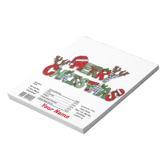 Frohe Weihnachts Candy Bar Wrappers Favoriten Notizblock (Rotiert)