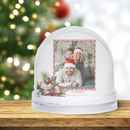 Frohe Weihnachts Candy Cane Foto Snow Globe Schneekugeln