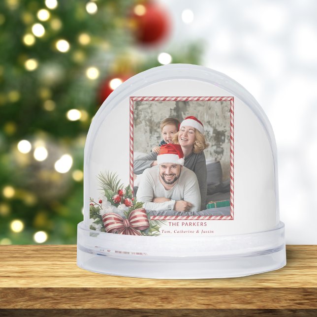 Frohe Weihnachts Candy Cane Foto Snow Globe Schneekugeln (Von Creator hochgeladen)