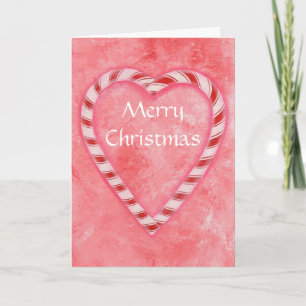 Frohe Weihnachts Candy Cane Herz Grußkarten Feiertagskarte