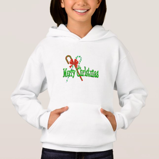 Frohe Weihnachts Candy Canes Hoodie (Vorderseite)