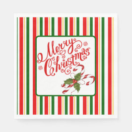 Frohe Weihnachts Candy Canes Serviette