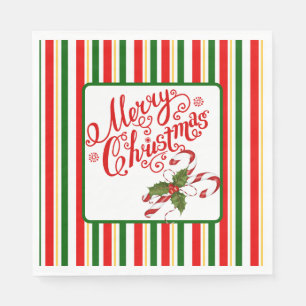 Frohe Weihnachts Candy Canes Serviette