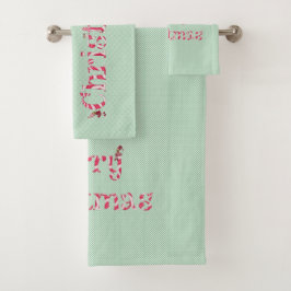 Frohe Weihnachts Candy Swirl Winter Gnome Polka Do Badhandtuch Set