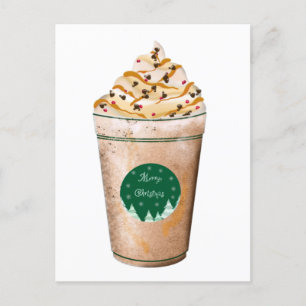 Frohe Weihnachts Caramel Drizzled Latte Postkarte