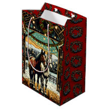 Frohe Weihnachts-Cartoon Pferde