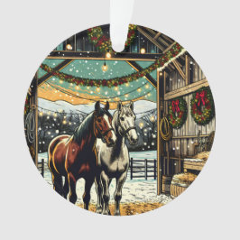 Frohe Weihnachts-Cartoon Pferde Ornament