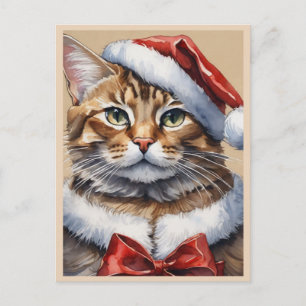 Frohe Weihnachts Cat Postcard Feiertagspostkarte