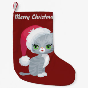 Frohe Weihnachts-Cat-Strumpf Kleiner Weihnachtsstrumpf