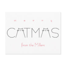 Frohe Weihnachts Catmas Funny Cat Schwarze Typogra