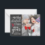 Frohe Weihnachts Chalkboard Foto Grußkarte Mitteilungskarte<br><div class="desc">Frohe Weihnachten und ein glückliches neues Jahr Chalkboard Foto Weihnachtskarte Fügen Sie Ihr eigenes Foto und bearbeiten Sie den Namen!</div>