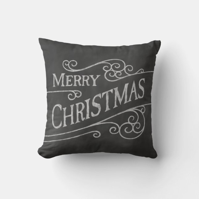 Frohe Weihnachts-Chalkboard Holiday Cushion Kissen (Vorderseite)