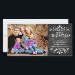 Frohe Weihnachts-Chalkboard Holiday Foto-Karte Feiertagskarte<br><div class="desc">Karo ähnliche Artikel in unserem Shop!</div>