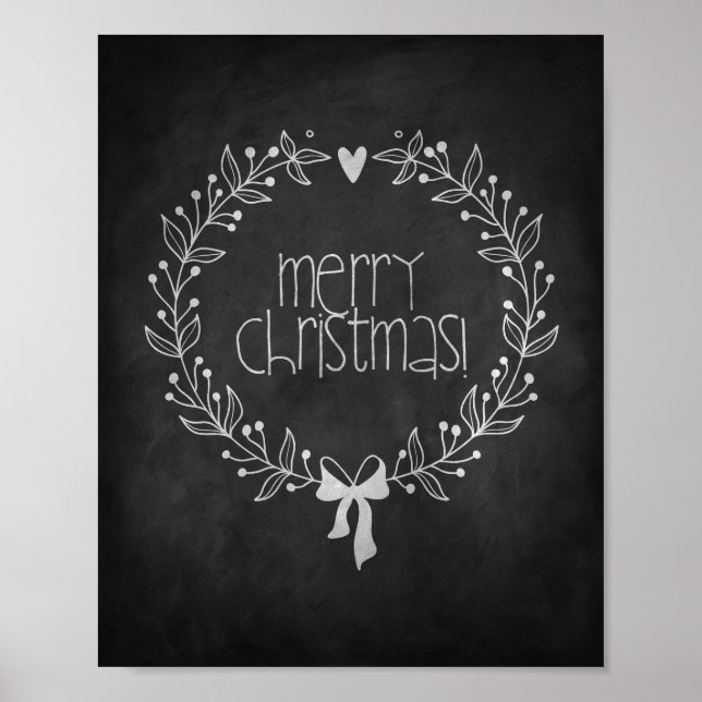 Frohe Weihnachts-Chalkboard-Poster Poster (Vorne)