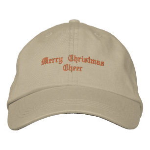 Frohe Weihnachts Cheer Khaki Farbdrucktext Eve Bestickte Baseballkappe