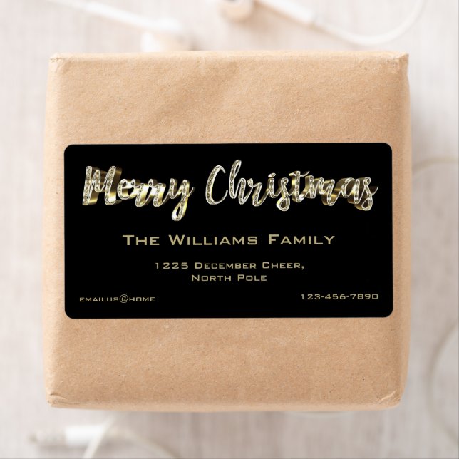 Frohe Weihnachts Chic Black and Gold Script (Insitu)