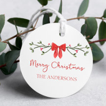 Frohe Weihnachts Chic Coquette Red Bow Personalisi