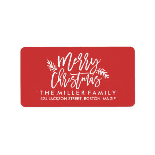 Frohe Weihnachts Chic Hand Lettered Holiday Adressaufkleber