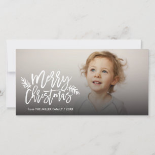 Frohe Weihnachts Chic Hand Lettered Holiday Foto Feiertagskarte