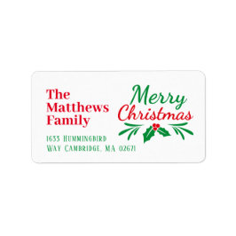 Frohe Weihnachts-Chic Hand Lettered Holiday Label Adressaufkleber