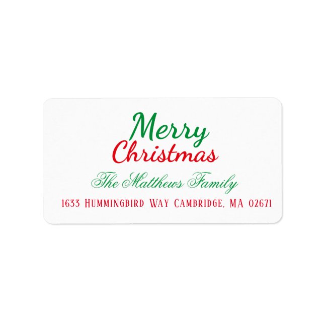 Frohe Weihnachts-Chic Hand Lettered Holiday Label Adressaufkleber (Vorne)