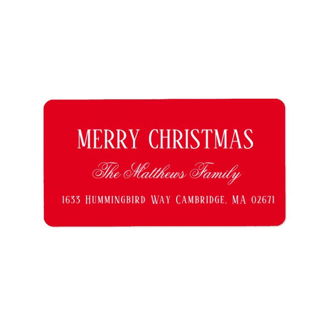 Frohe Weihnachts-Chic Hand Lettered Holiday Label Adressaufkleber (Vorne)