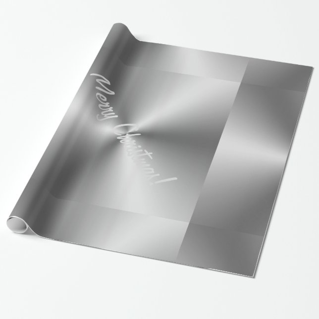 Frohe Weihnachts-Chic Metallic Silver Geschenk Wra Geschenkpapier (Ungerollt)