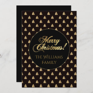 Frohe Weihnachts Chic Script Imitats Gold Foil Bla Einladung