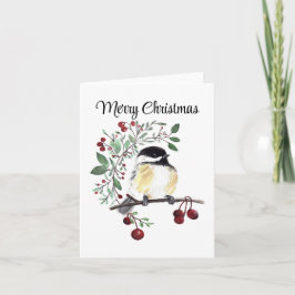 Frohe Weihnachts-Chickadee-Urlaubskarte Karte