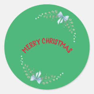 Frohe Weihnachts Circle Green Funny Sticker