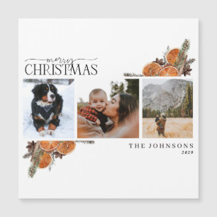Frohe Weihnachts Citrus Foto Holiday Card Magnet