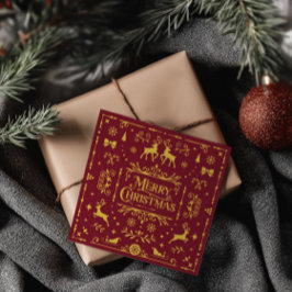 Frohe Weihnachts Classic Nordic Red Holiday Card Einladung