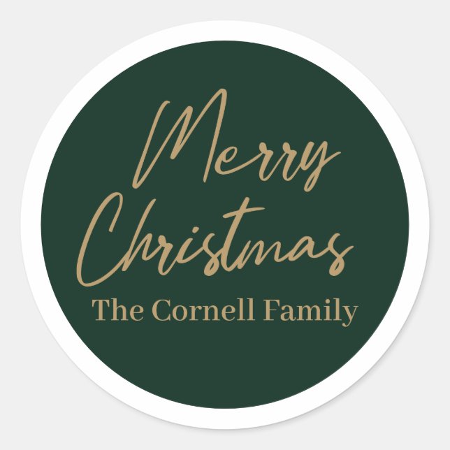 Frohe Weihnachts Classic Round Sticker (Vorderseite)