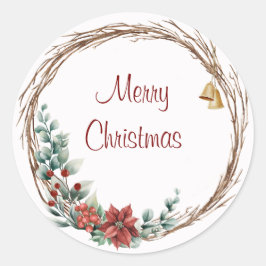 Frohe Weihnachts Classic Round Stickers