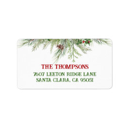 Frohe Weihnachts Classic Wheath Grußadresse Adressaufkleber