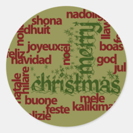Frohe Weihnachts-Cloud Runder Aufkleber