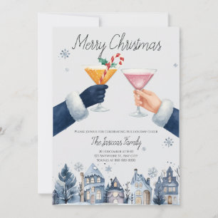 Frohe Weihnachts-Cocktail-Party Gruß Einladung