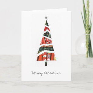 Frohe Weihnachts Collage Style Tree Card Karte