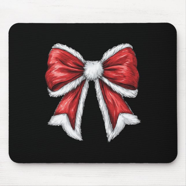 Frohe Weihnachts Coquette Bow Xmas Pajamas Familie Mousepad (Vorne)