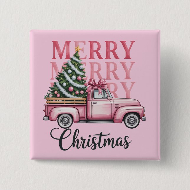 Frohe Weihnachts Coquette Bow Xmas Weihnachtszeit Button (Vorderseite)