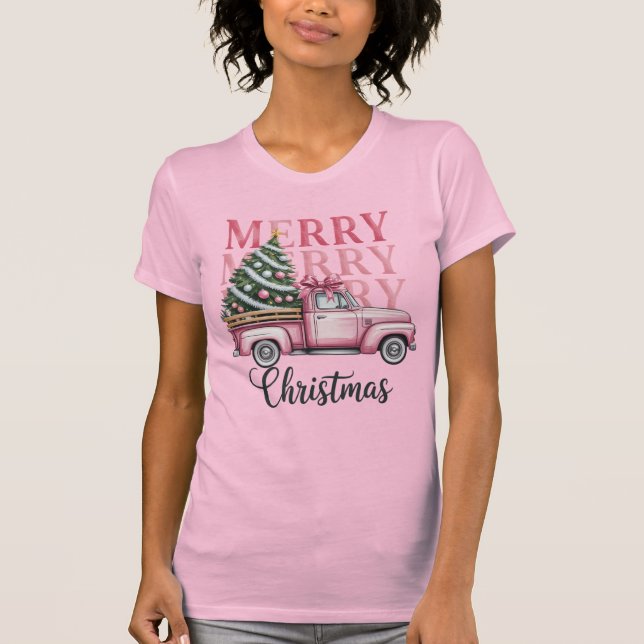 Frohe Weihnachts Coquette Bow Xmas Weihnachtszeit T-Shirt (Vorderseite)