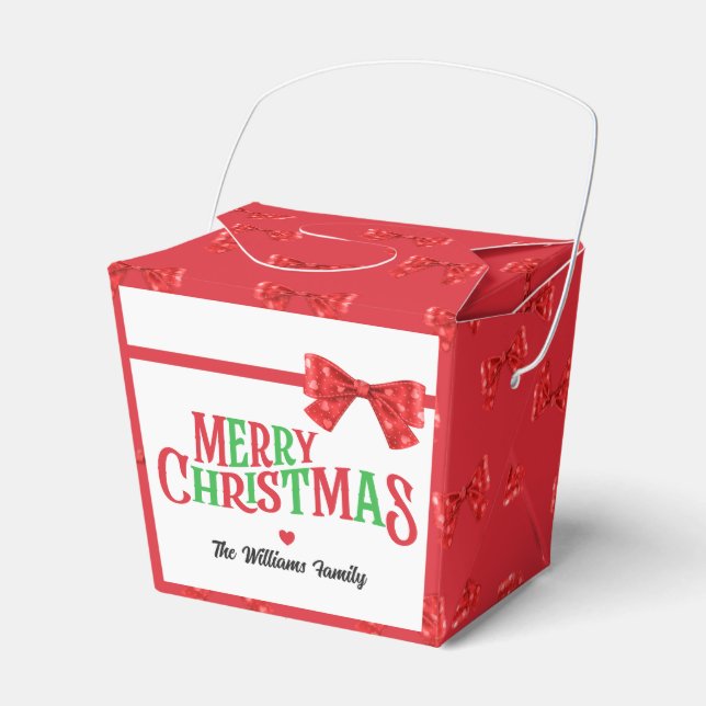 Frohe Weihnachts Coquette Red Bow Geschenkschachtel (Vorderseite)