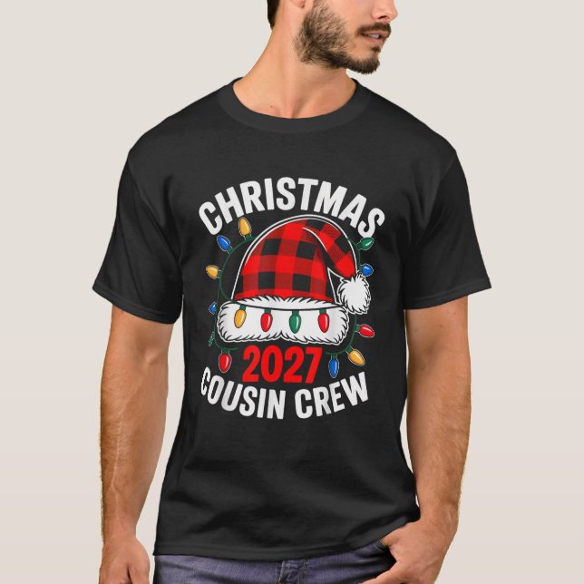 Frohe Weihnachts-Cousin-Crew 2027-Familie Matching T-Shirt (Vorderseite)